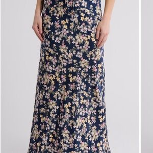 Floral Navy Skirt WAYF